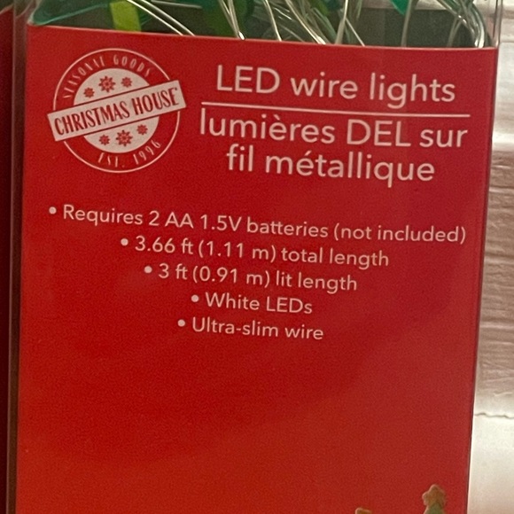 Christmas 10ct Green Christmas Tree White LED 3Ft String Lights NWT - Picture 4 of 5